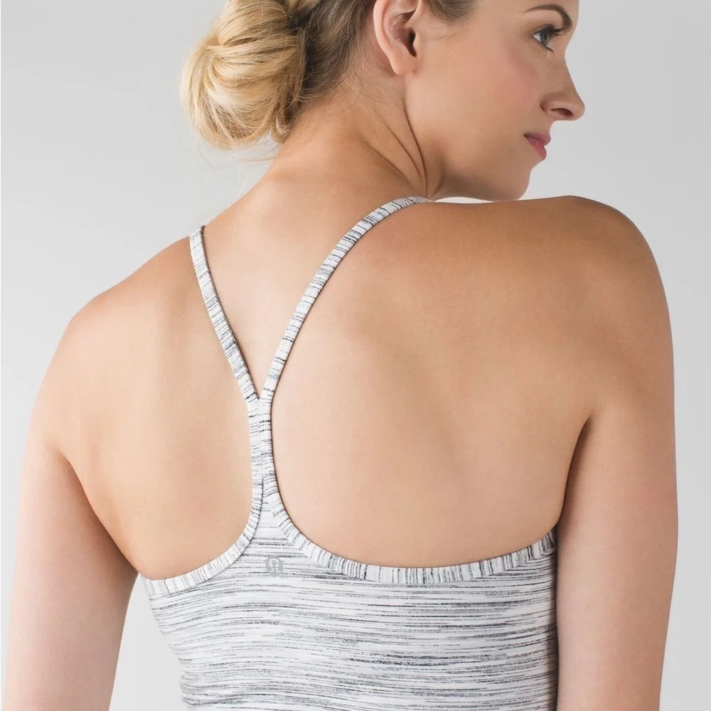 lululemon athletica Gray Striped Tank Top